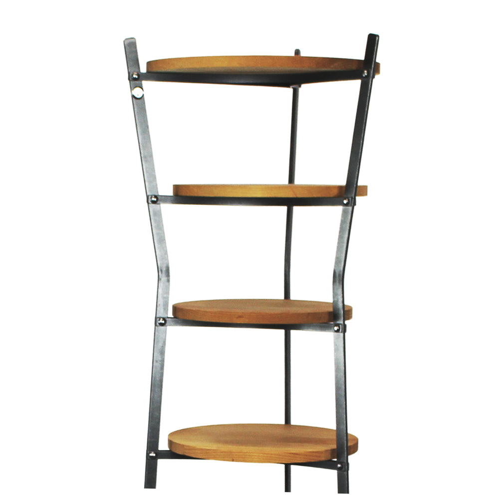 8-Tier Gourmet Hourglass Cookware Stand w/Alder Shelves Hammered Steel
