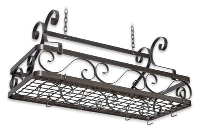 Handcrafted Decor Basket Rack Small Hammered Steel