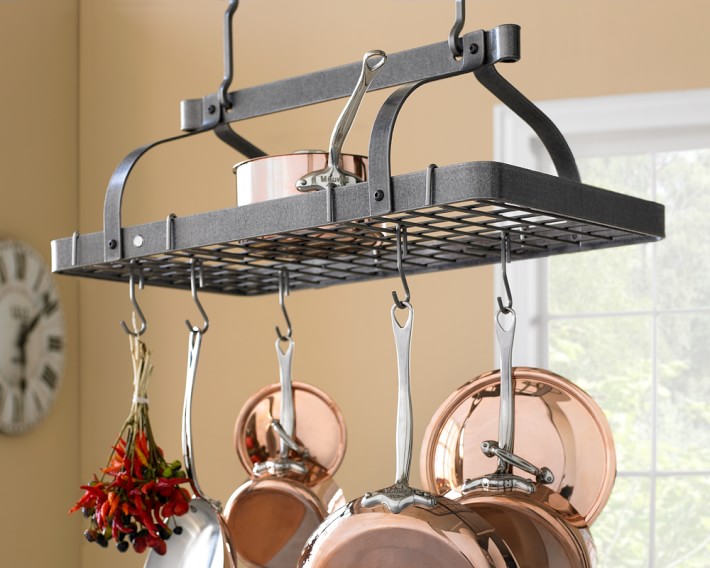 Grande Cuisine Rectangle Ceiling Rack w 18 Hooks