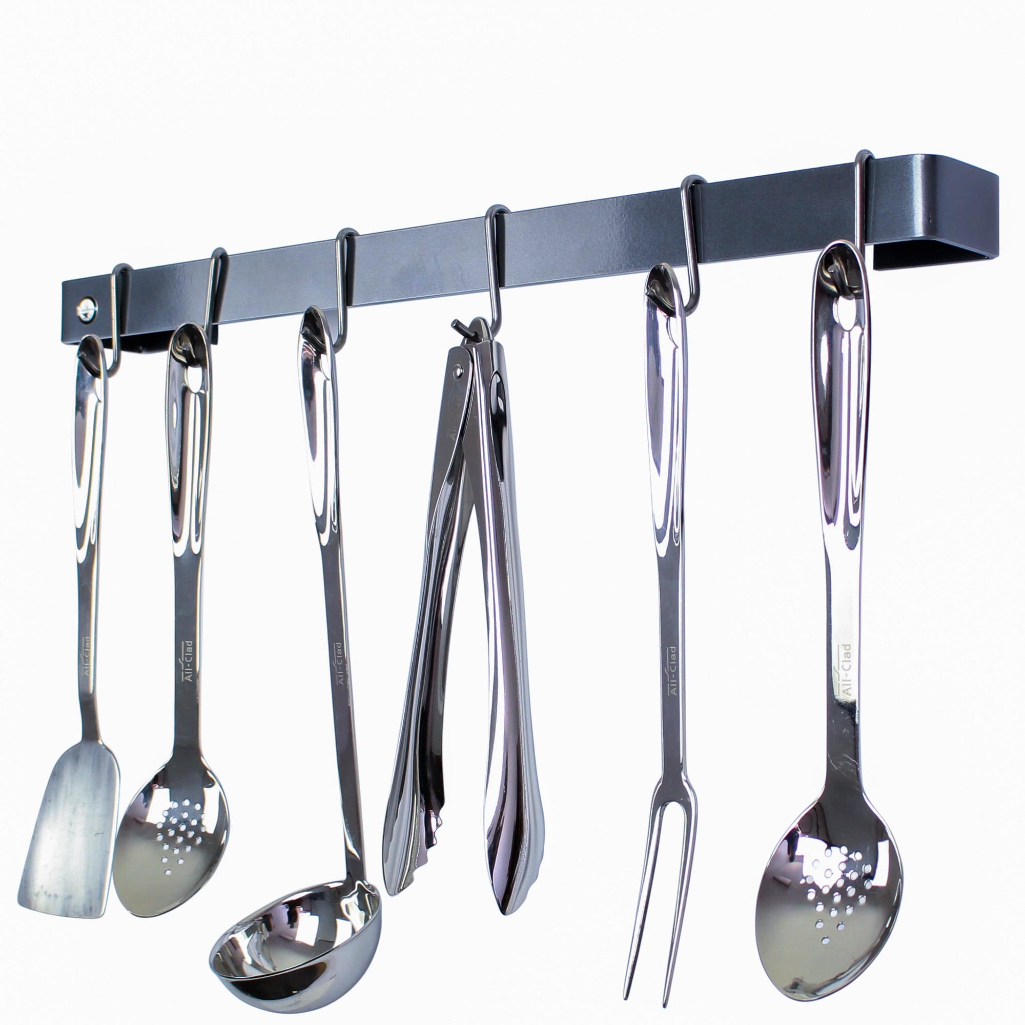 Enclume Handcrafted 18" Graphite Blue Wall Rack Utensil Bar, 6 Hooks