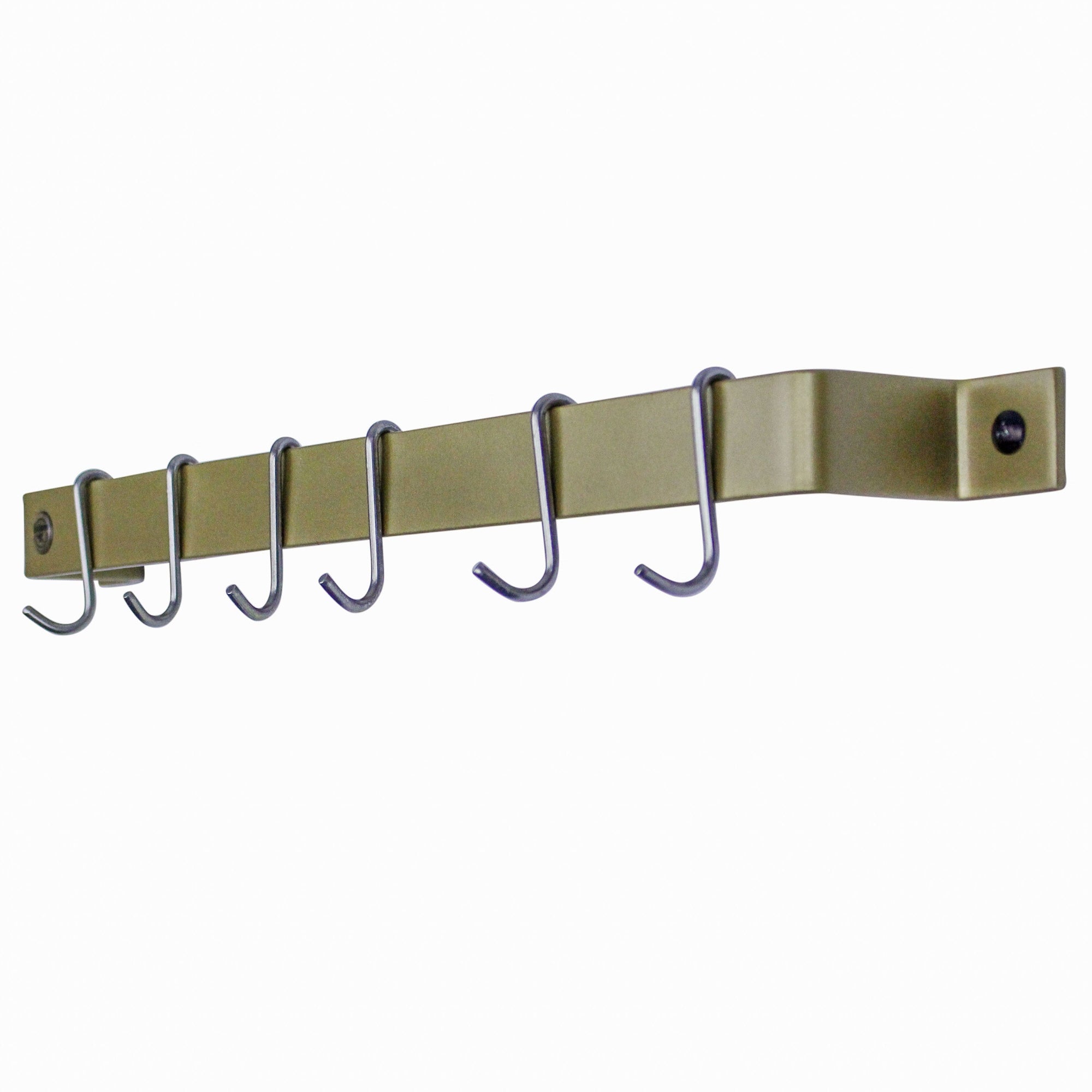 Enclume Handcrafted 24" & 30" Brass Easy Mount Wall Rack with 6 Hooks