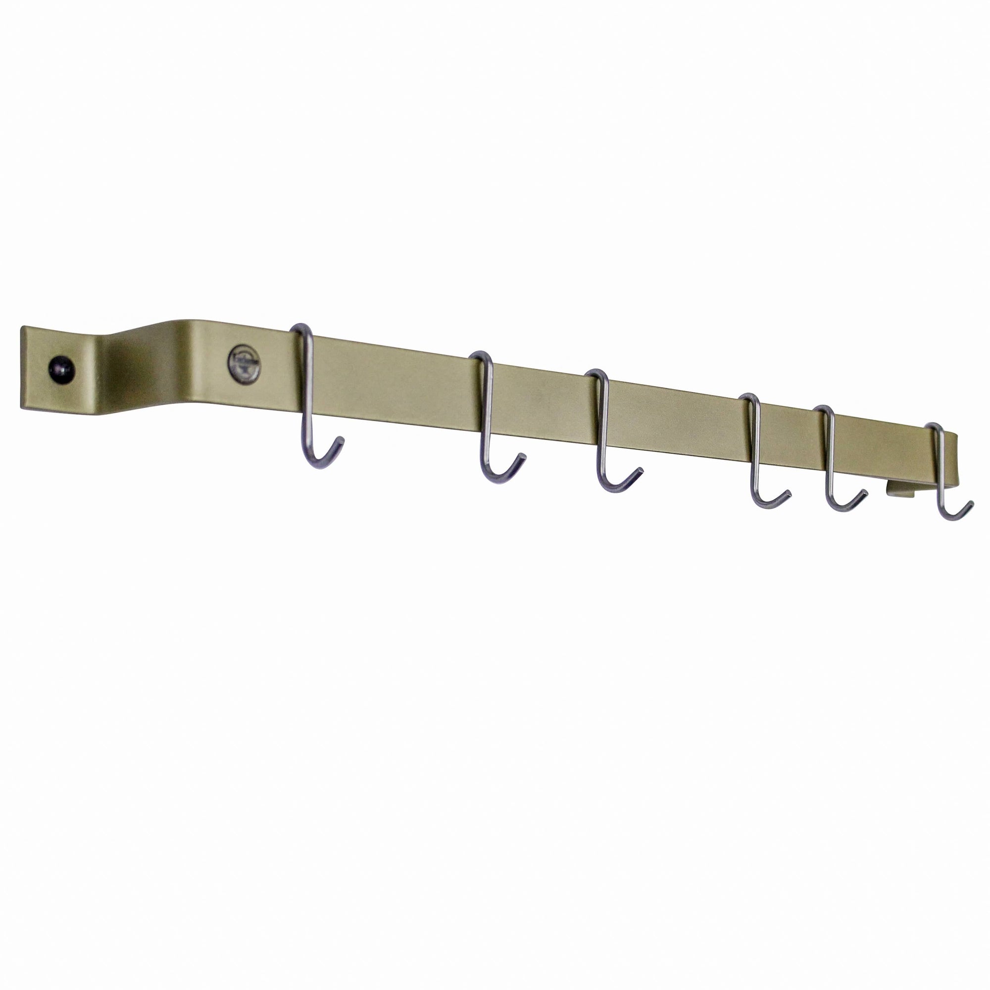 Enclume Handcrafted 24" & 30" Brass Easy Mount Wall Rack with 6 Hooks