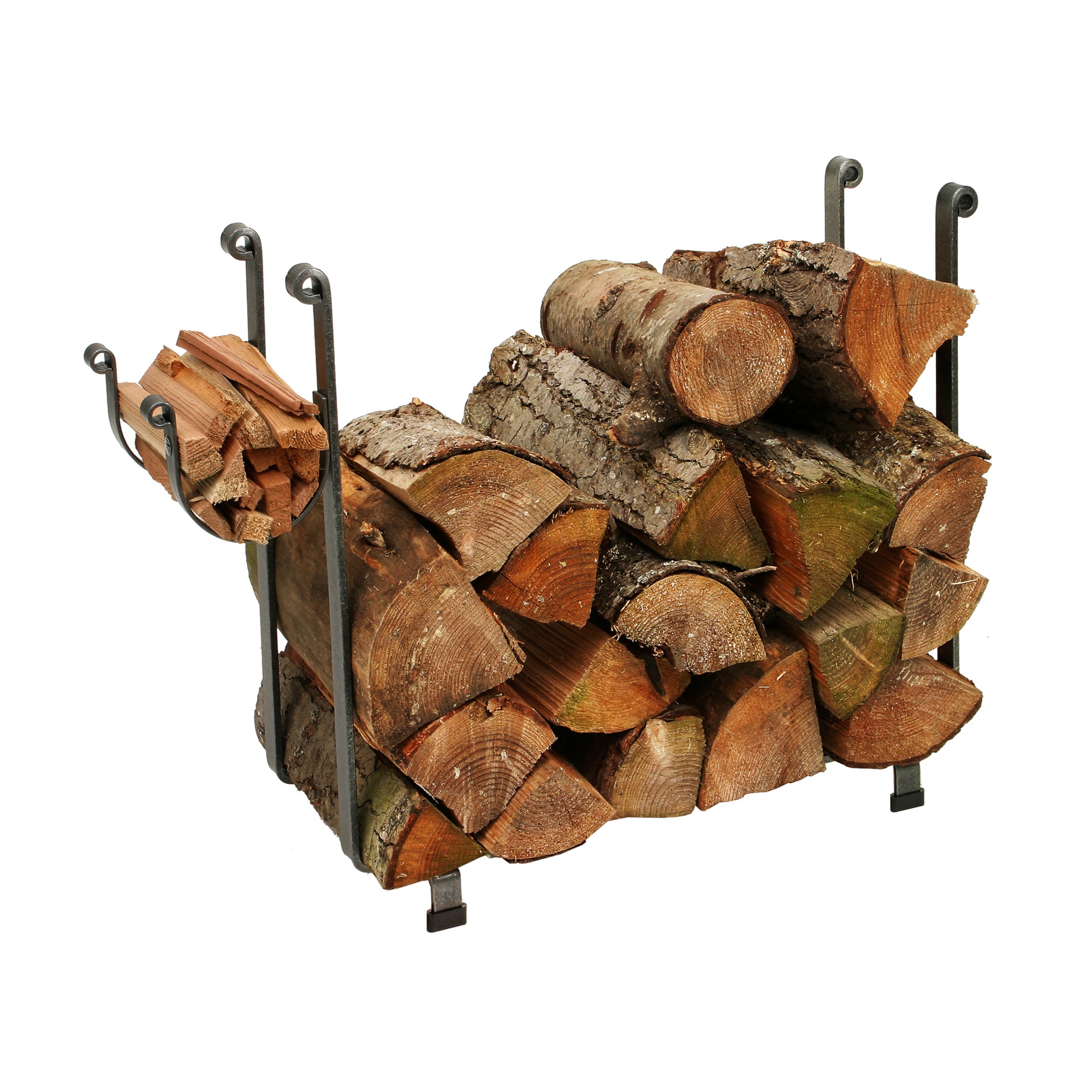 Large Rectangle Fireplace Log Rack Black