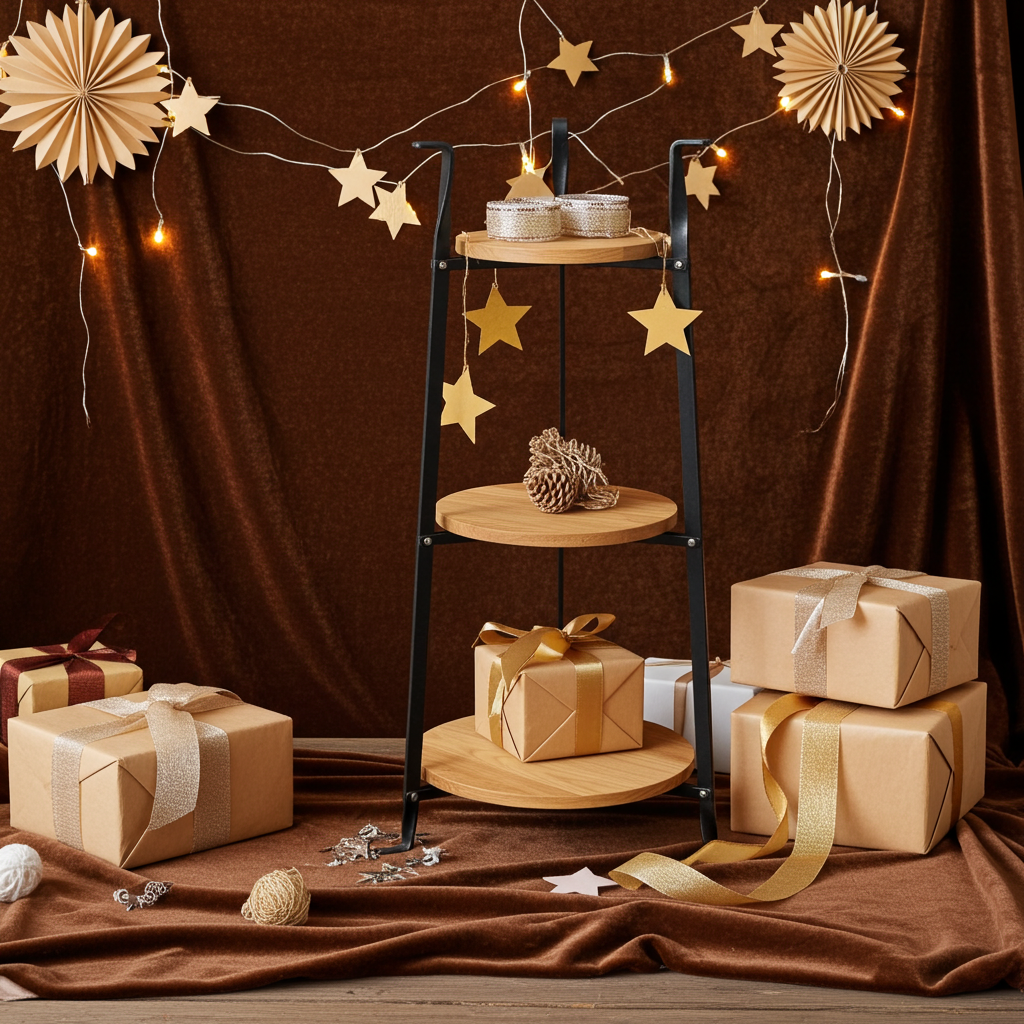 3-Tier Designer Stand w/Alder Shelves