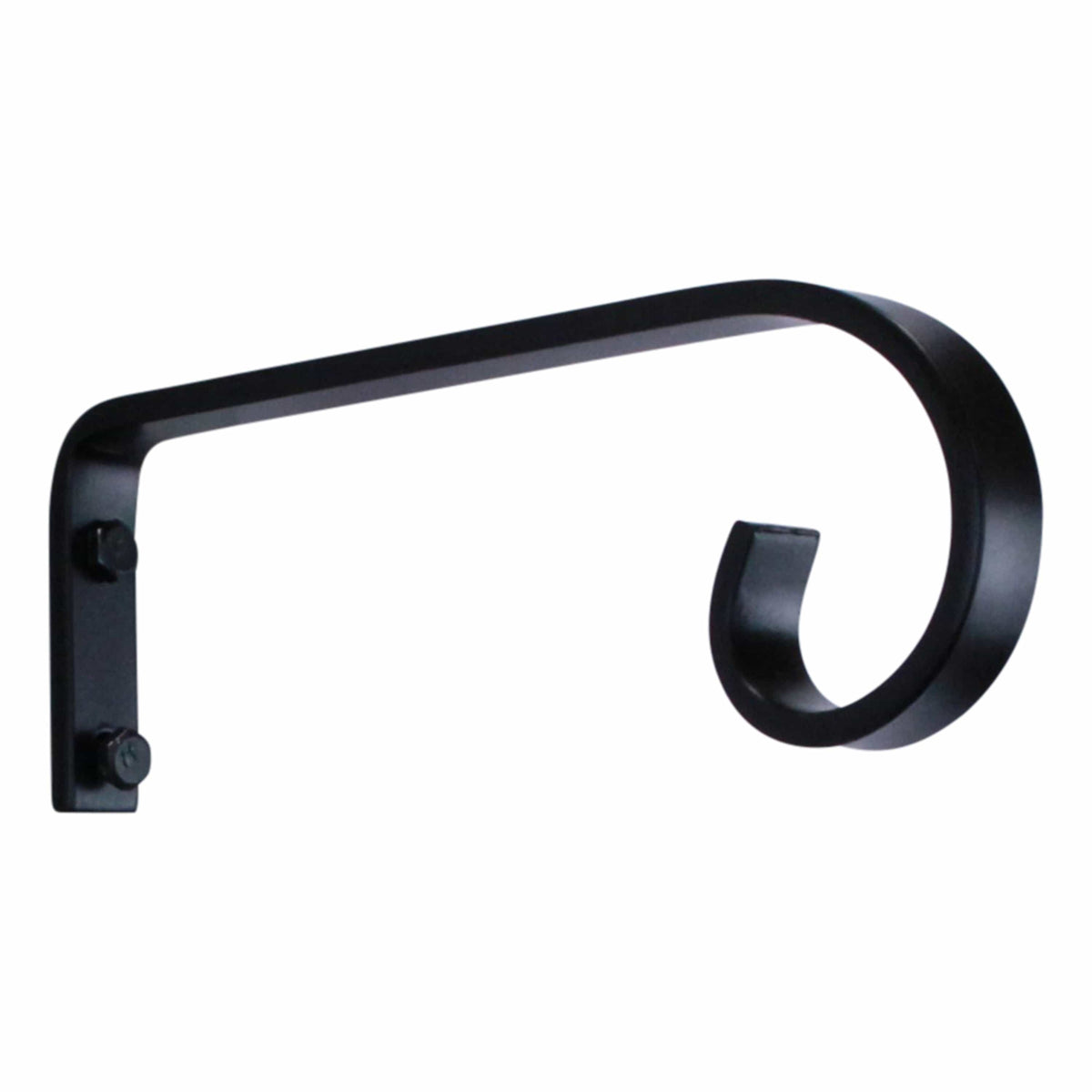 Artisan Decorative Forged Plant Hanger Hook with Simple Scroll (Set of 2) Black