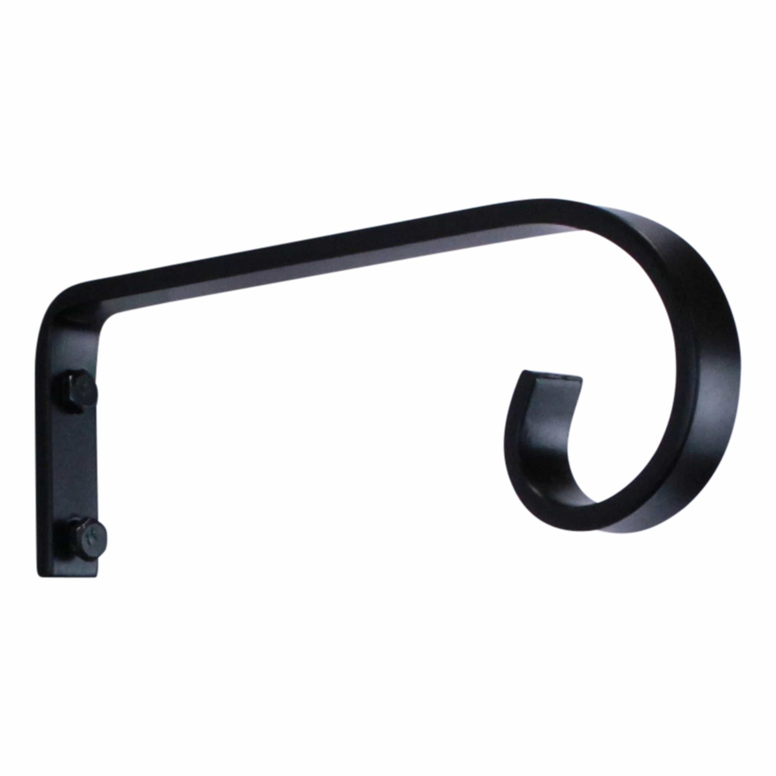Artisan Decorative Forged Plant Hanger Hook with Simple Scroll (Set of 2) Black