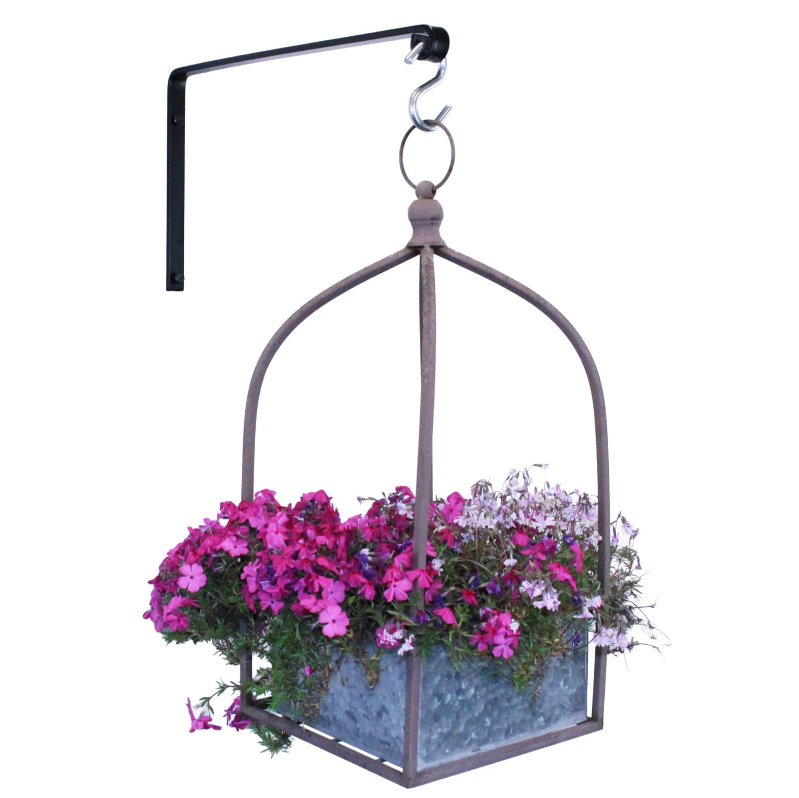 Artisan Forged Plant Hanger Wall Shelf Bracket Hook Large (Set of 2) Black