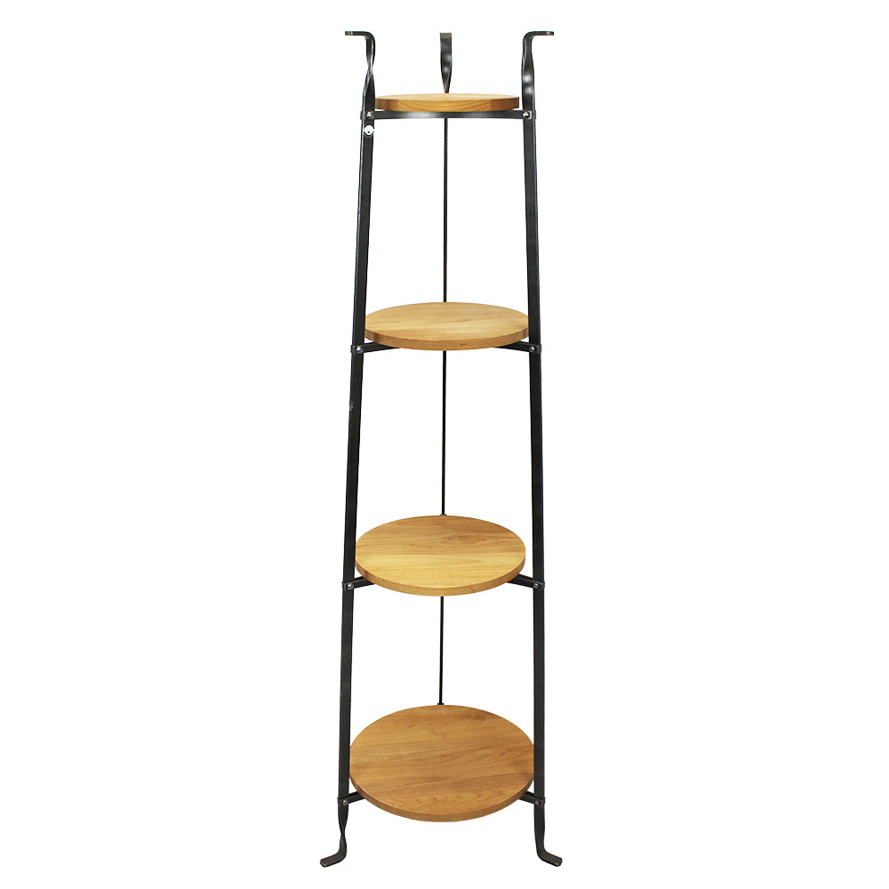 4-Tier Designer Stand Hammered Steel (Unassembled)