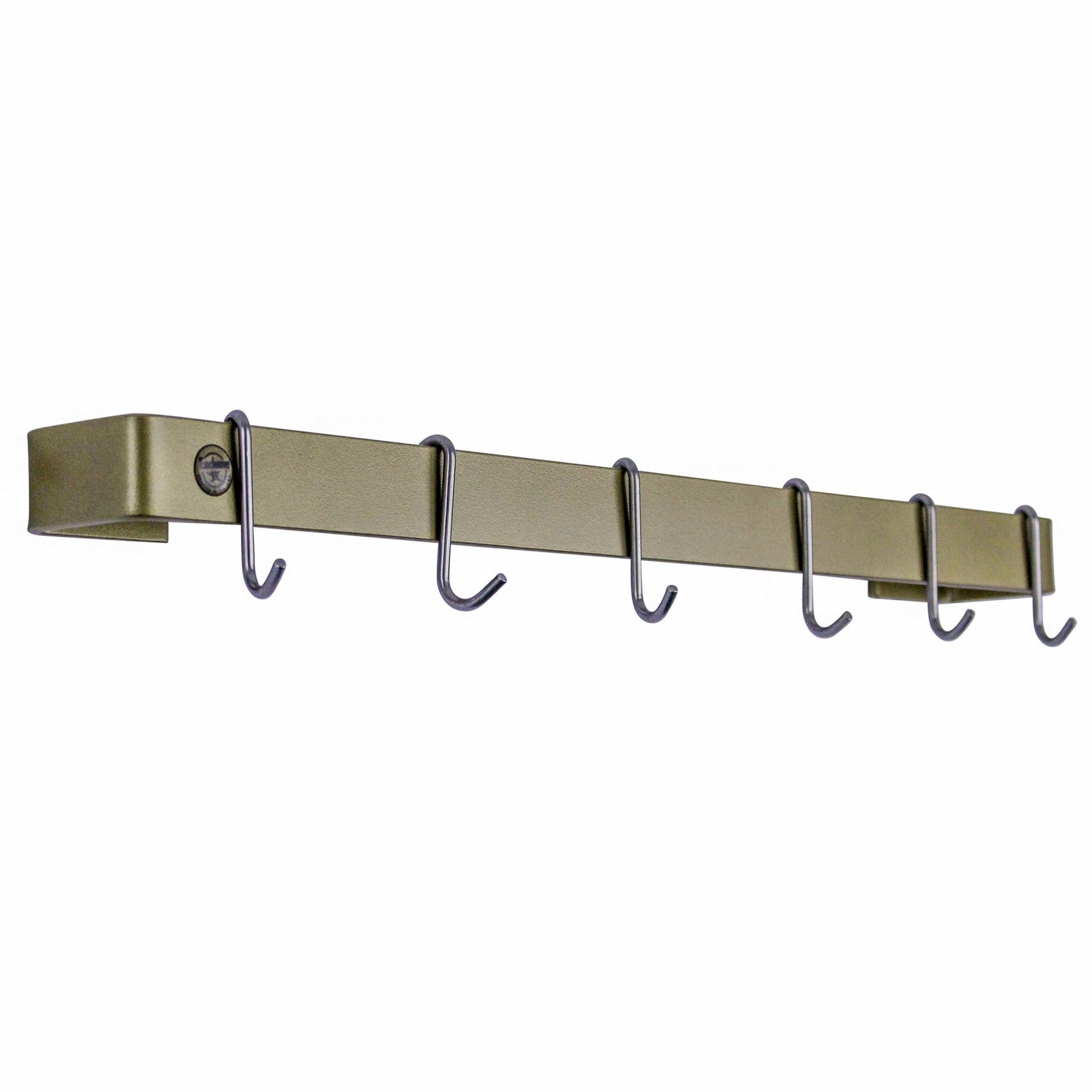 Handcrafted 24, 30 & 36 Classic Wall Rack w 6 Hooks, Brass PC
