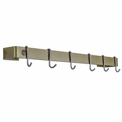 Handcrafted 24, 30 & 36 Classic Wall Rack w 6 Hooks, Brass PC - Enclume  Design Products