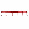 Enclume Handcrafted 36" Red Wall Rack Utensil Bar with 6 Hooks