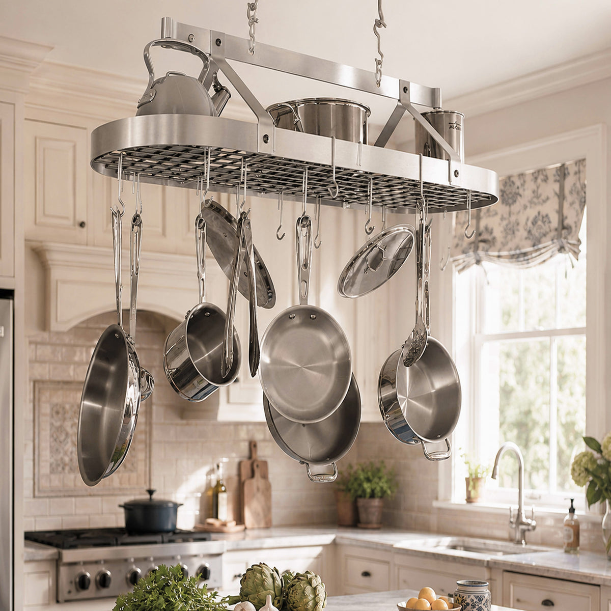 Enclume Ceiling Oval Ceiling Pot Rack w/Hooks