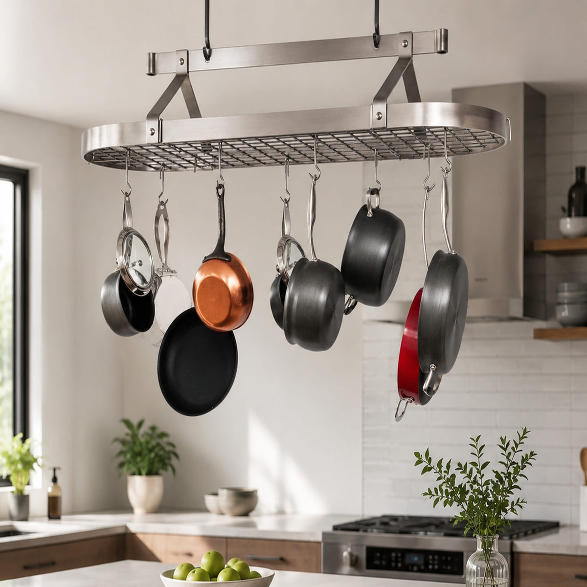 Enclume Ceiling Oval Ceiling Pot Rack w/Hooks