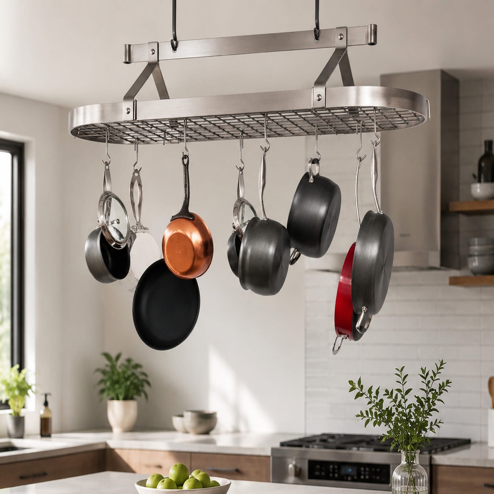 Enclume Ceiling Oval Ceiling Pot Rack w/Hooks