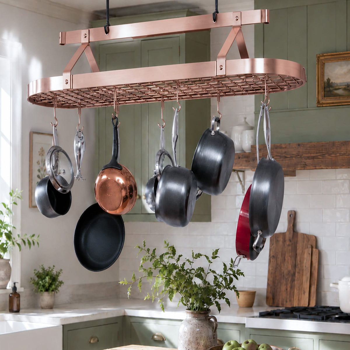Enclume Ceiling Oval Ceiling Pot Rack w/Hooks