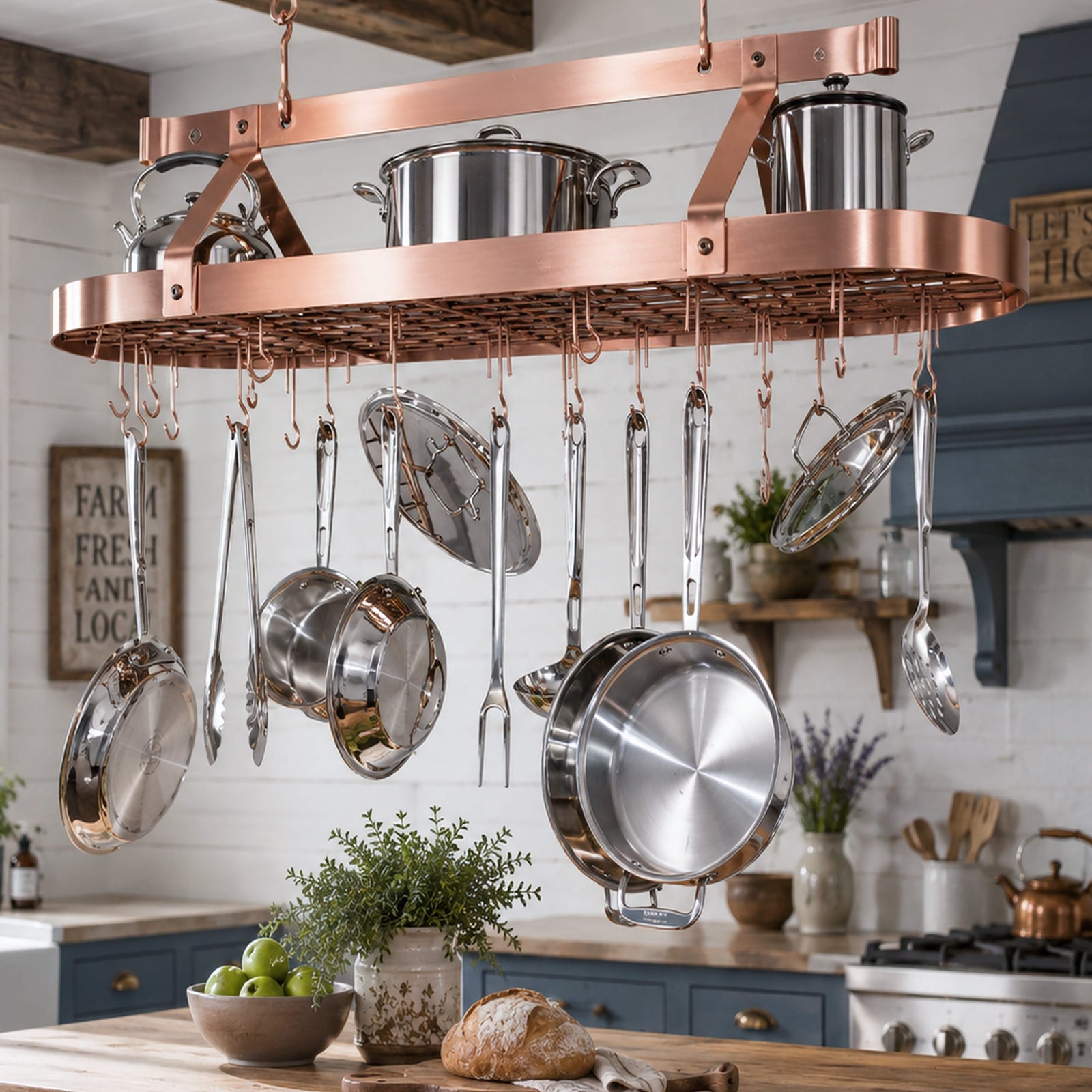Enclume Ceiling Oval Ceiling Pot Rack w/Hooks
