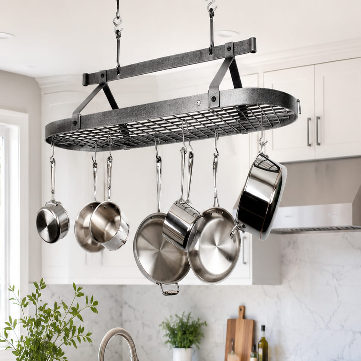 Enclume Ceiling Oval Ceiling Pot Rack w/Hooks