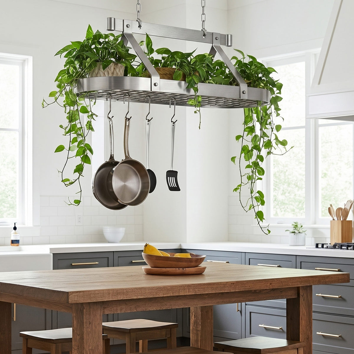 Enclume Ceiling Oval Ceiling Pot Rack w/Hooks