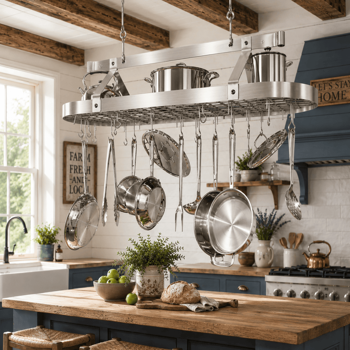 Enclume Ceiling Oval Ceiling Pot Rack w/Hooks