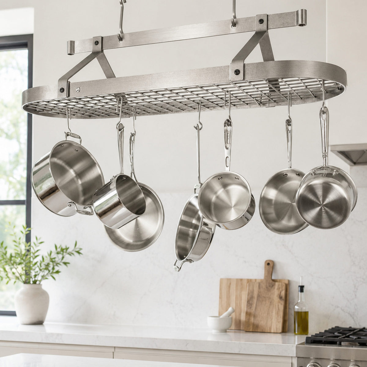 Enclume Ceiling Oval Ceiling Pot Rack w/Hooks
