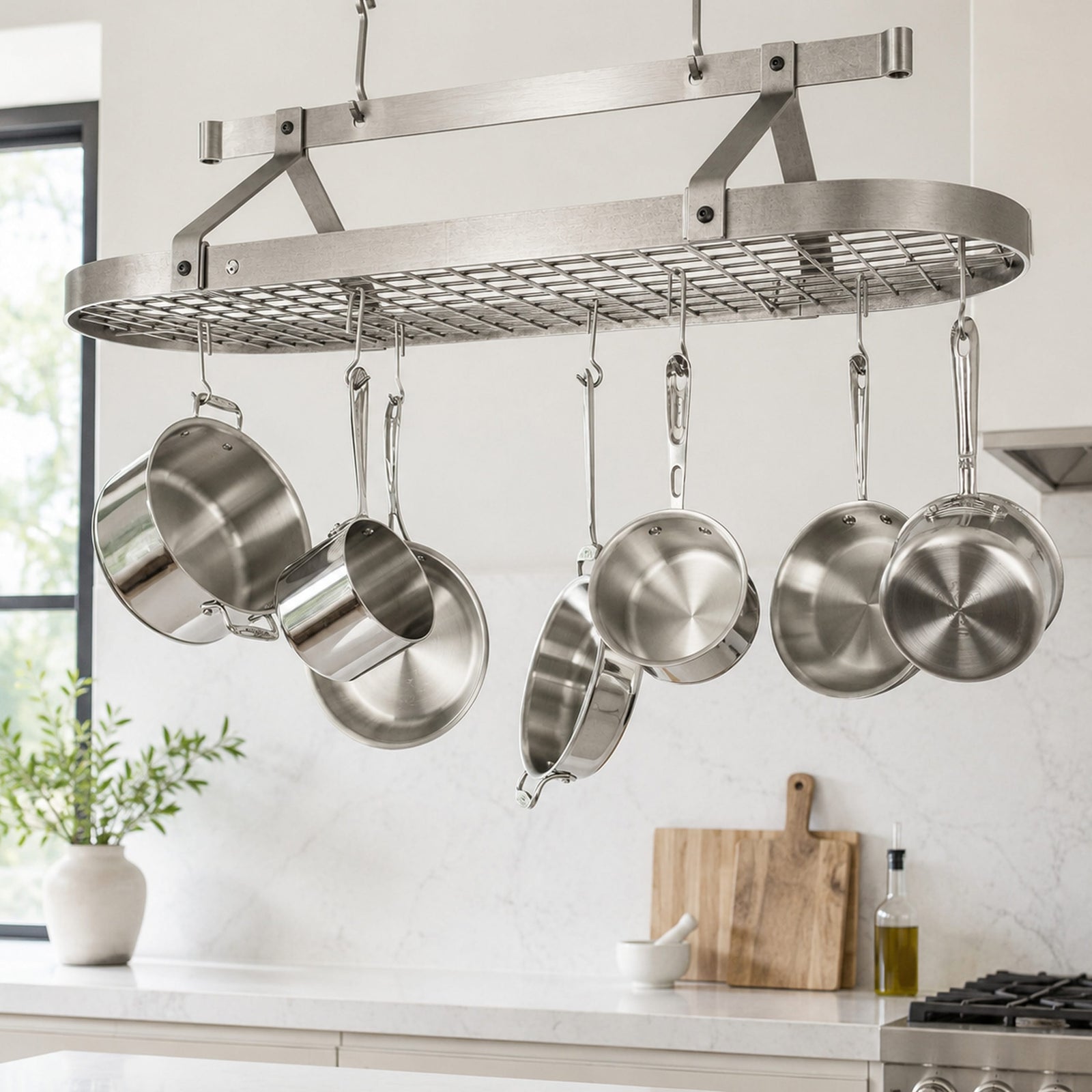 Enclume Ceiling Oval Ceiling Pot Rack w/Hooks