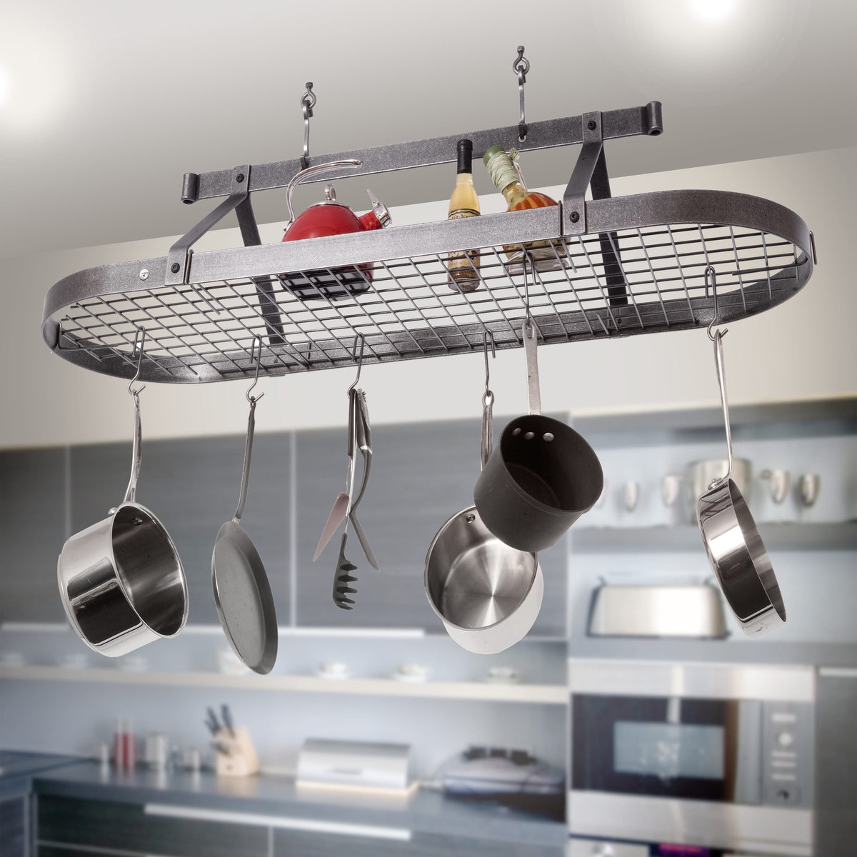 Enclume Ceiling Oval Ceiling Pot Rack w/Hooks