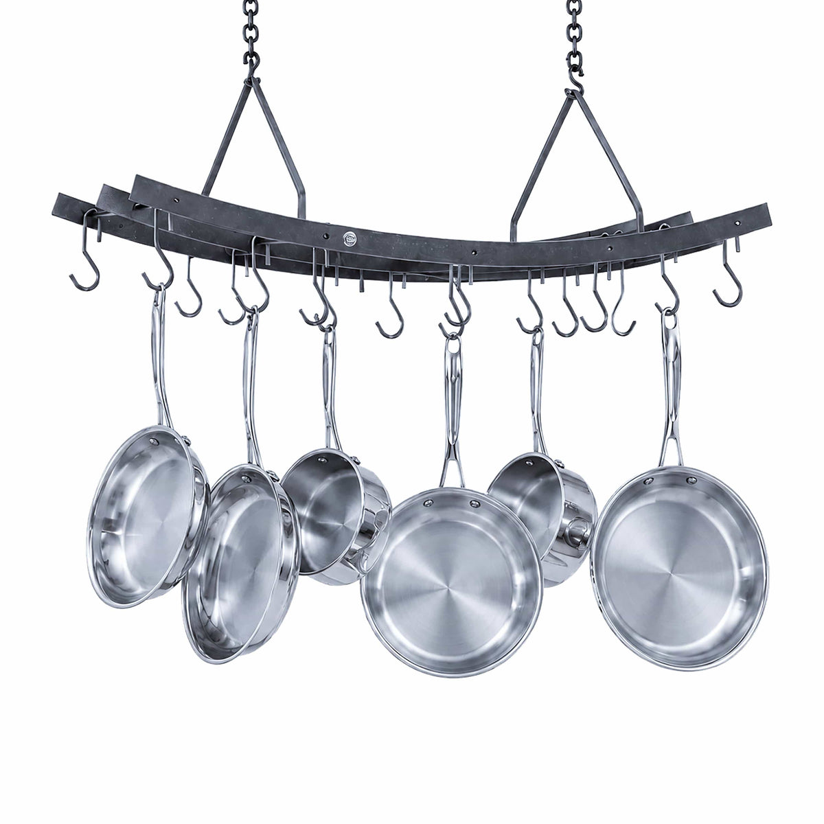 Enclume Ceiling Reversible Arch Ceiling Pot Rack in Hammered Steel