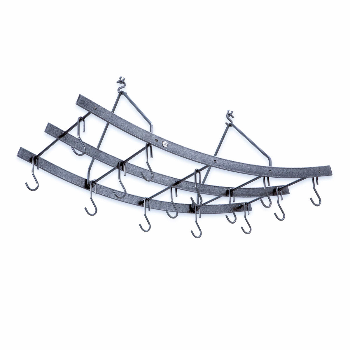 Enclume Ceiling Reversible Arch Ceiling Pot Rack in Hammered Steel