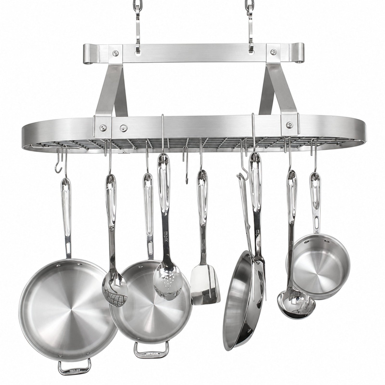 Enclume Ceiling Stainless Steel / 36" Oval Ceiling Pot Rack w/Hooks