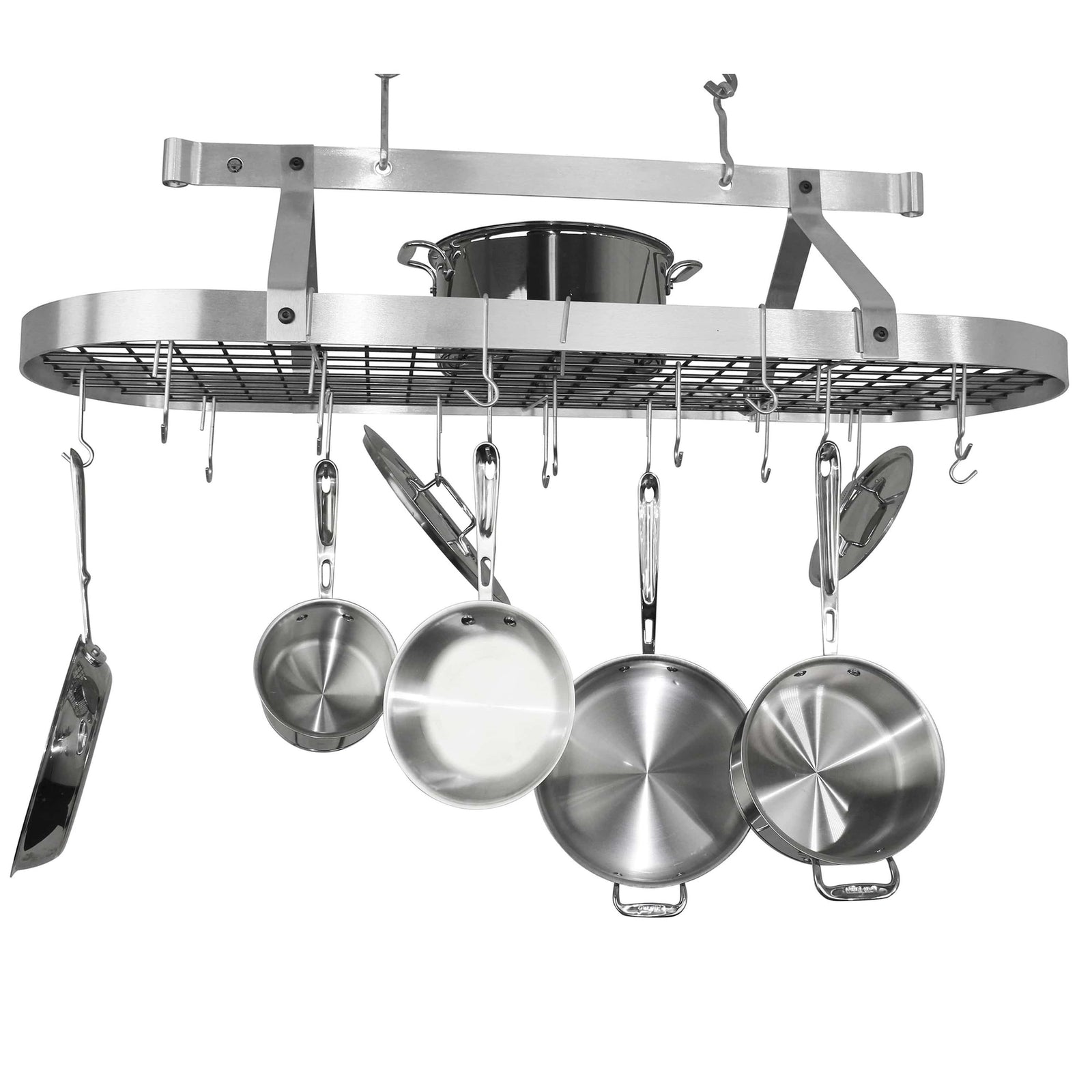 Enclume Ceiling Stainless Steel / 48" Oval Ceiling Pot Rack w/Hooks