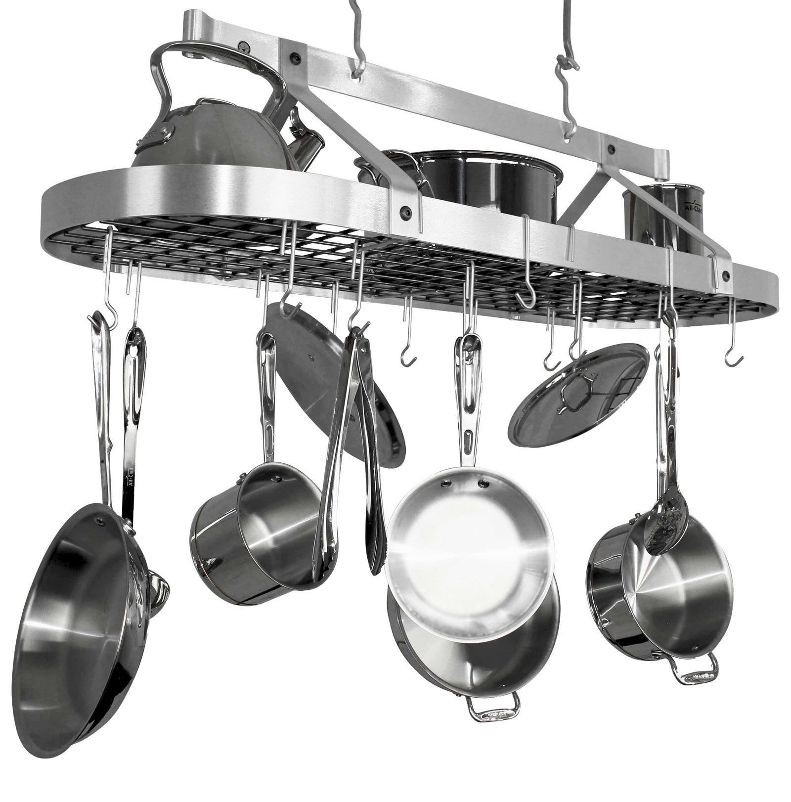 Enclume Ceiling Stainless Steel / 60" Oval Ceiling Pot Rack w/Hooks