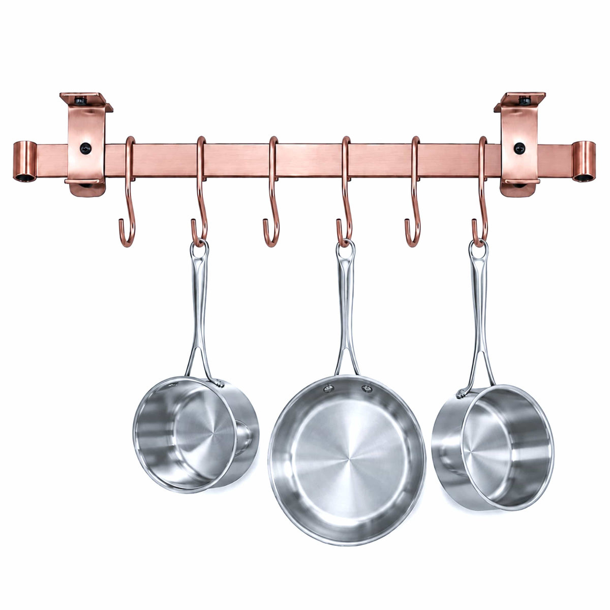 Enclume Design Products 24" / Brushed Copper Handcrafted Low Ceiling Bar in Hammered Steel, Brushed Stainless or Copper