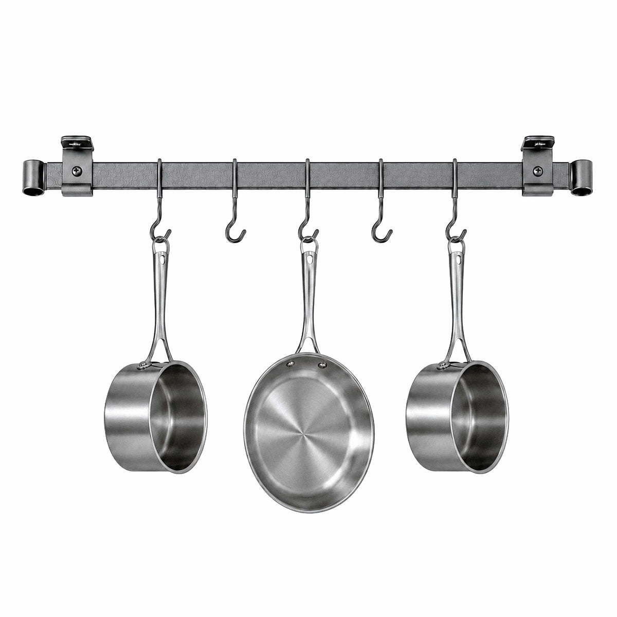 Enclume Design Products 24" / Hammered Steel Handcrafted Low Ceiling Bar in Hammered Steel, Brushed Stainless or Copper