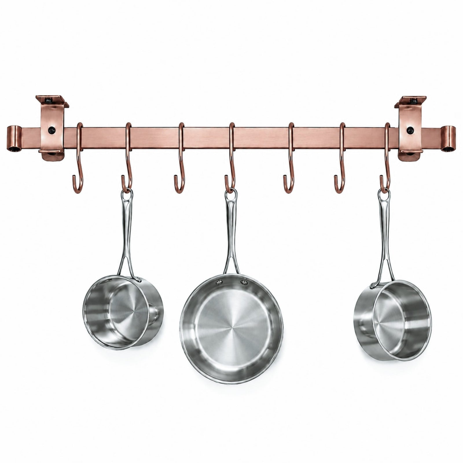 Enclume Design Products 36" / Brushed Copper Handcrafted Low Ceiling Bar in Hammered Steel, Brushed Stainless or Copper