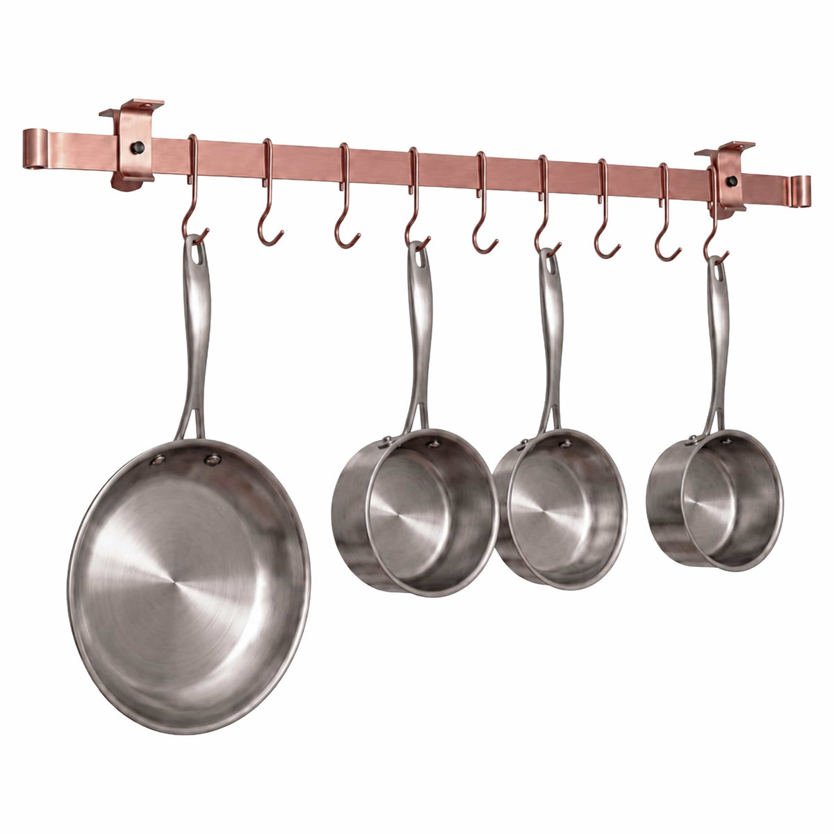 Enclume Design Products 48" / Brushed Copper Handcrafted Low Ceiling Bar in Hammered Steel, Brushed Stainless or Copper