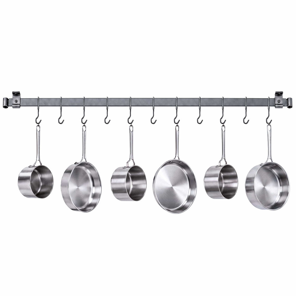 Enclume Design Products 60" / Hammered Steel Handcrafted Low Ceiling Bar in Hammered Steel, Brushed Stainless or Copper