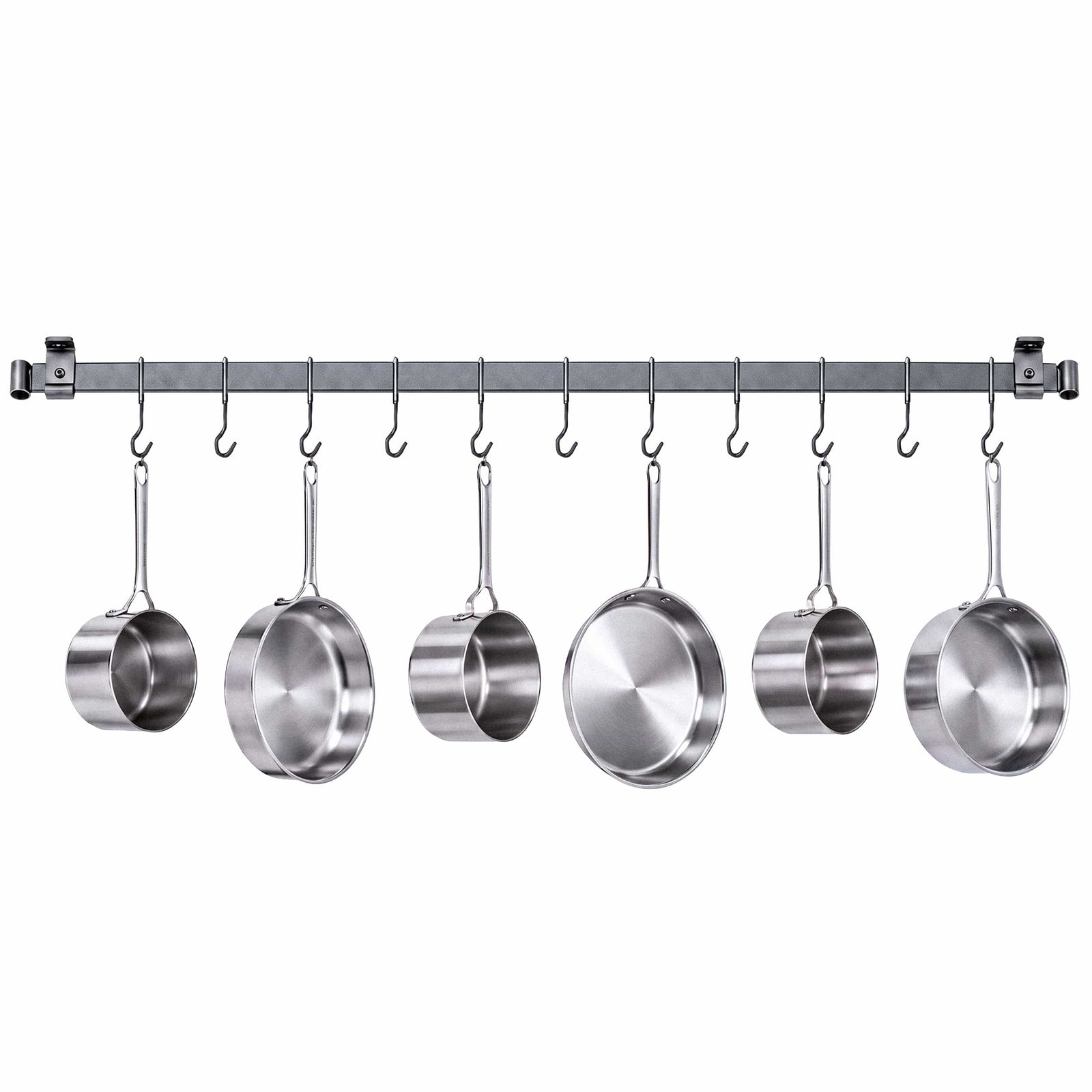 Enclume Design Products 60" / Hammered Steel Handcrafted Low Ceiling Bar in Hammered Steel, Brushed Stainless or Copper