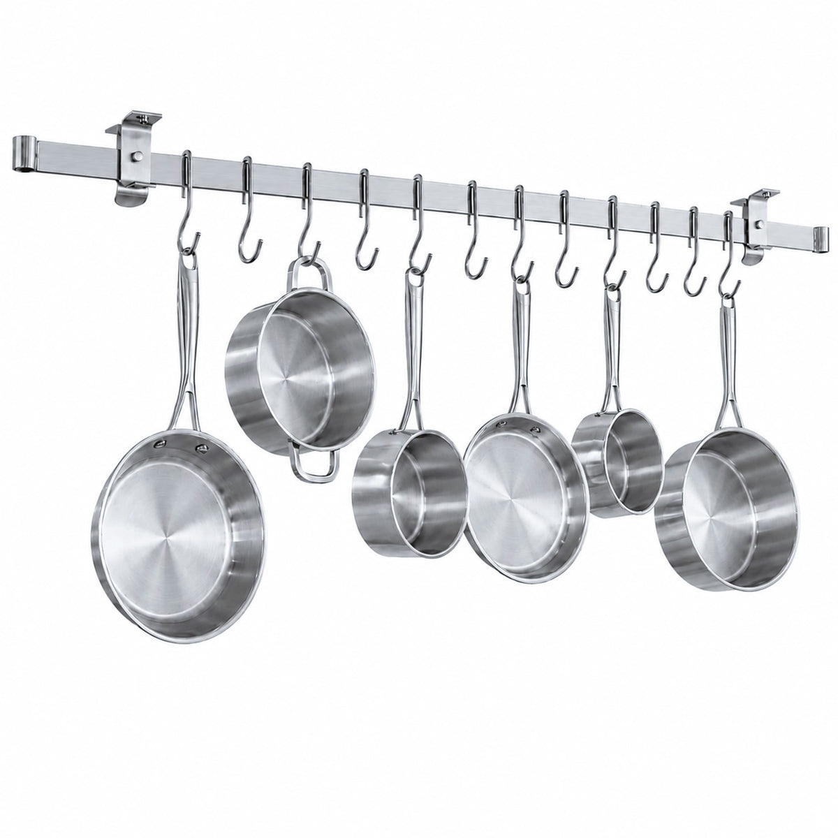 Enclume Design Products 60" / Stainless Steel Handcrafted Low Ceiling Bar in Hammered Steel, Brushed Stainless or Copper