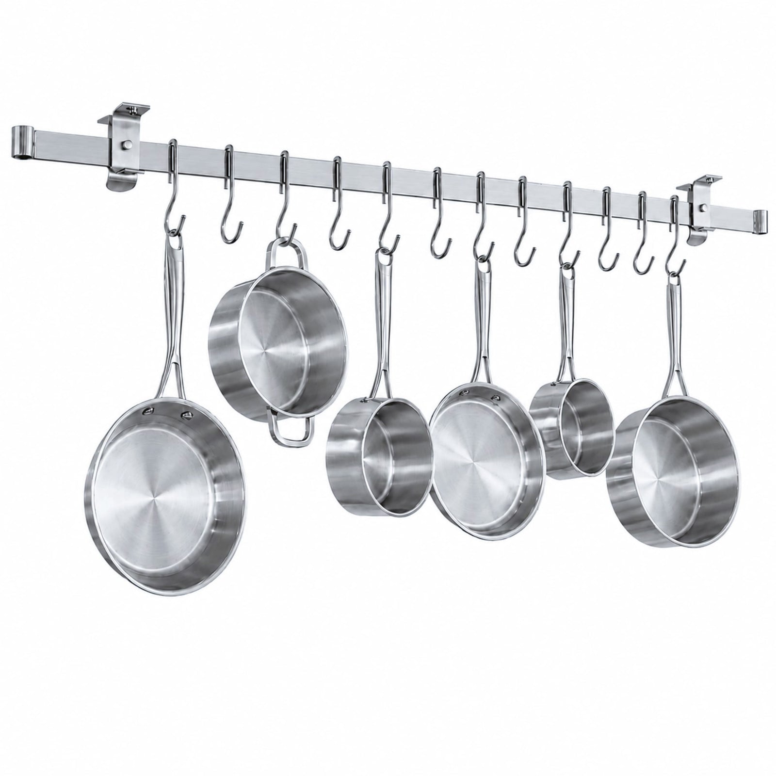 Enclume Design Products 60" / Stainless Steel Handcrafted Low Ceiling Bar in Hammered Steel, Brushed Stainless or Copper