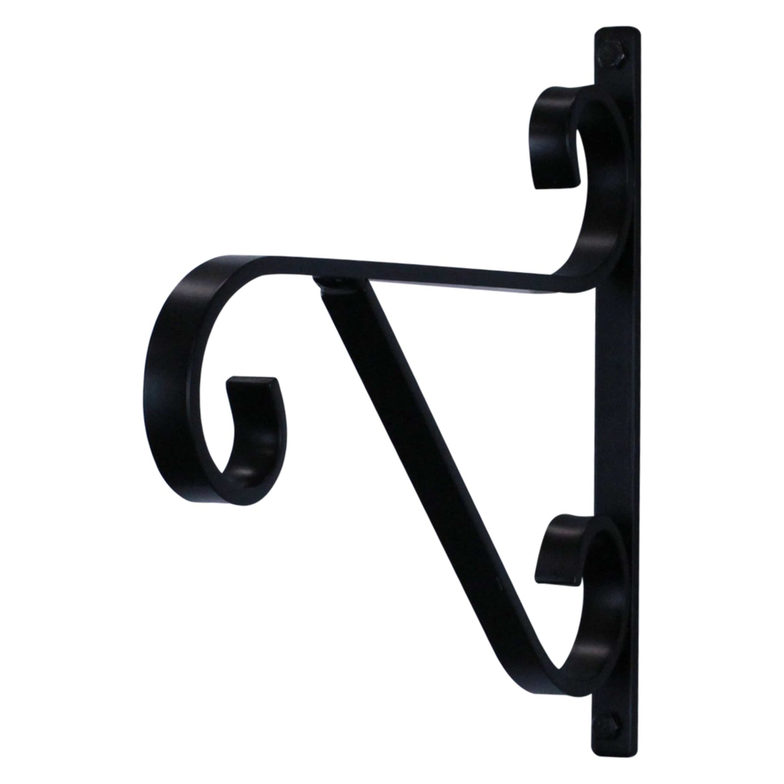 Enclume Design Products Artisan Decorative Forged Plant Hanger Hook with Ornate Scrolls (Set of 2) Black