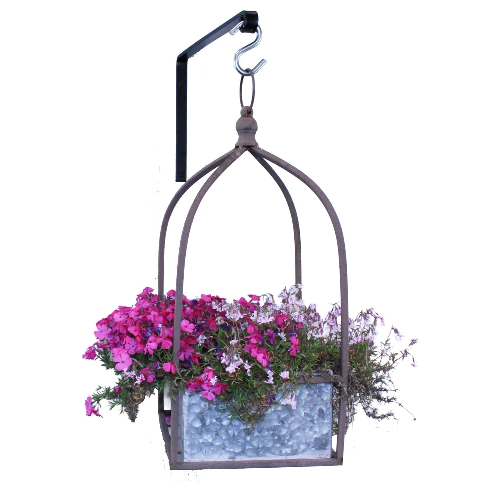 Enclume Design Products Artisan Forged Plant Hanger Wall Shelf Bracket Hook Large (Set of 2) Black