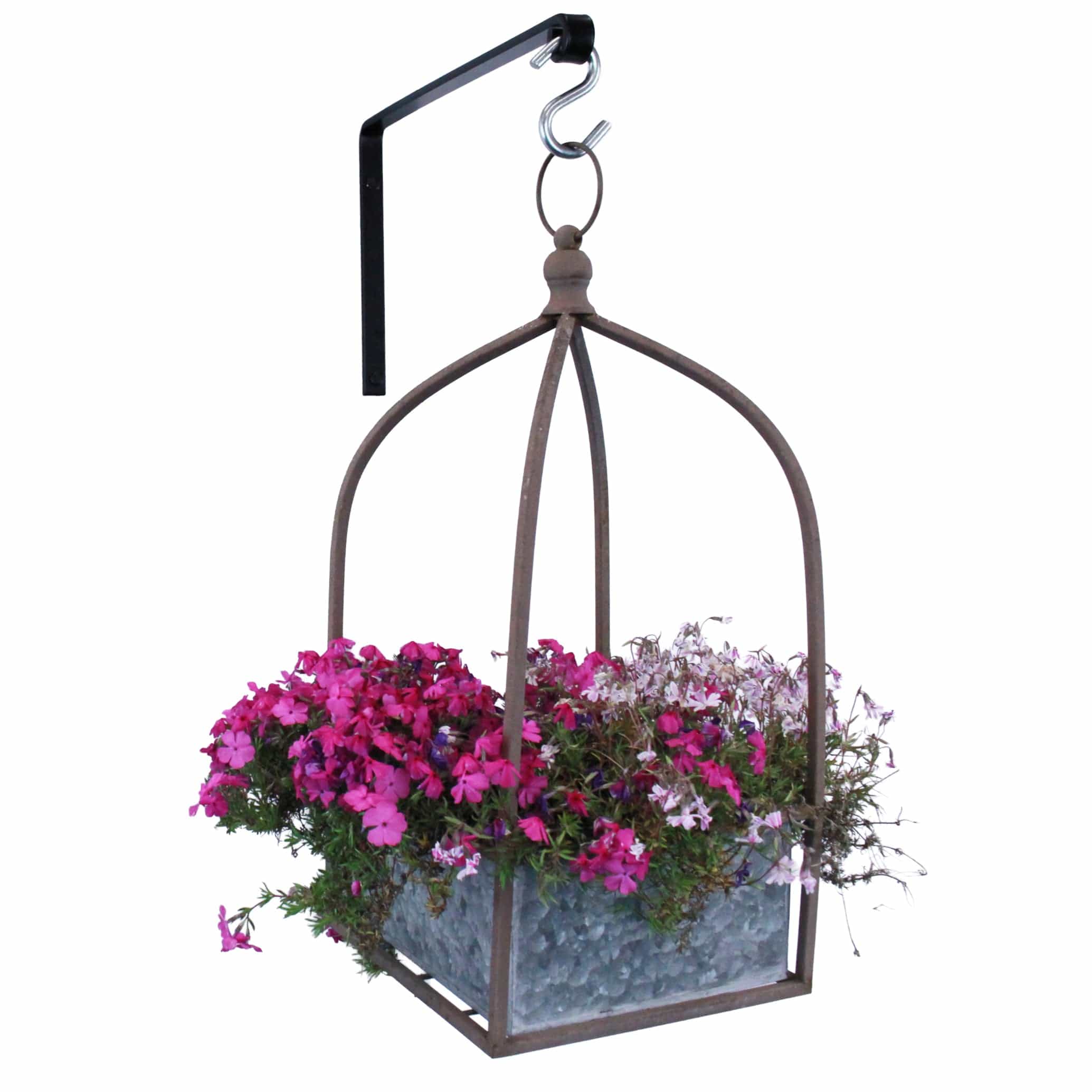 black wall plant hanger Artisan Forged Plant Hanger Wall Shelf Bracket Hook Large (Set of 2) Black