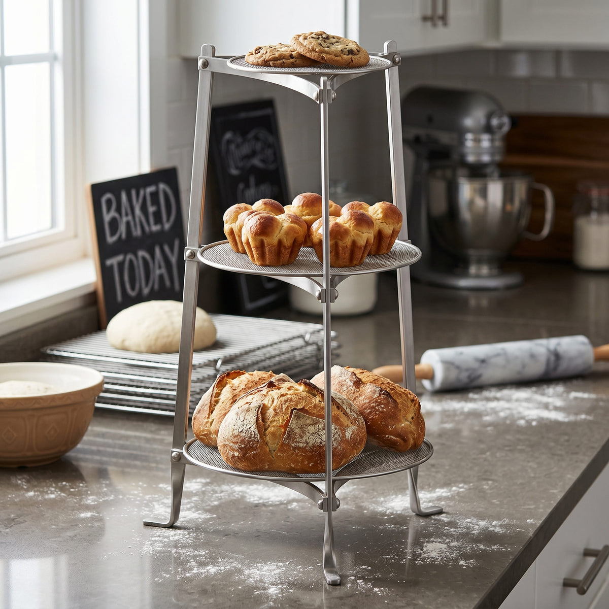 Enclume Design Products Floor 3-Tier Classic Cookware Stand Stainless Steel