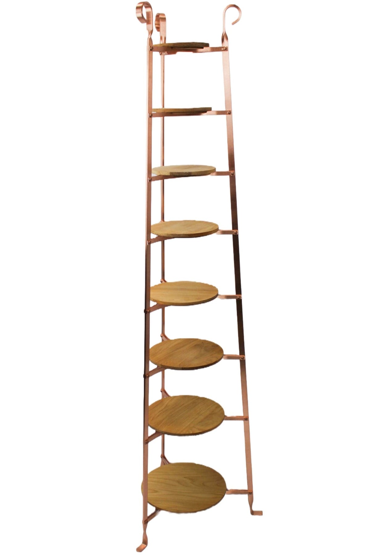 Enclume Design Products Floor Brushed Copper 8-Tier French Cookware Stands with Boards