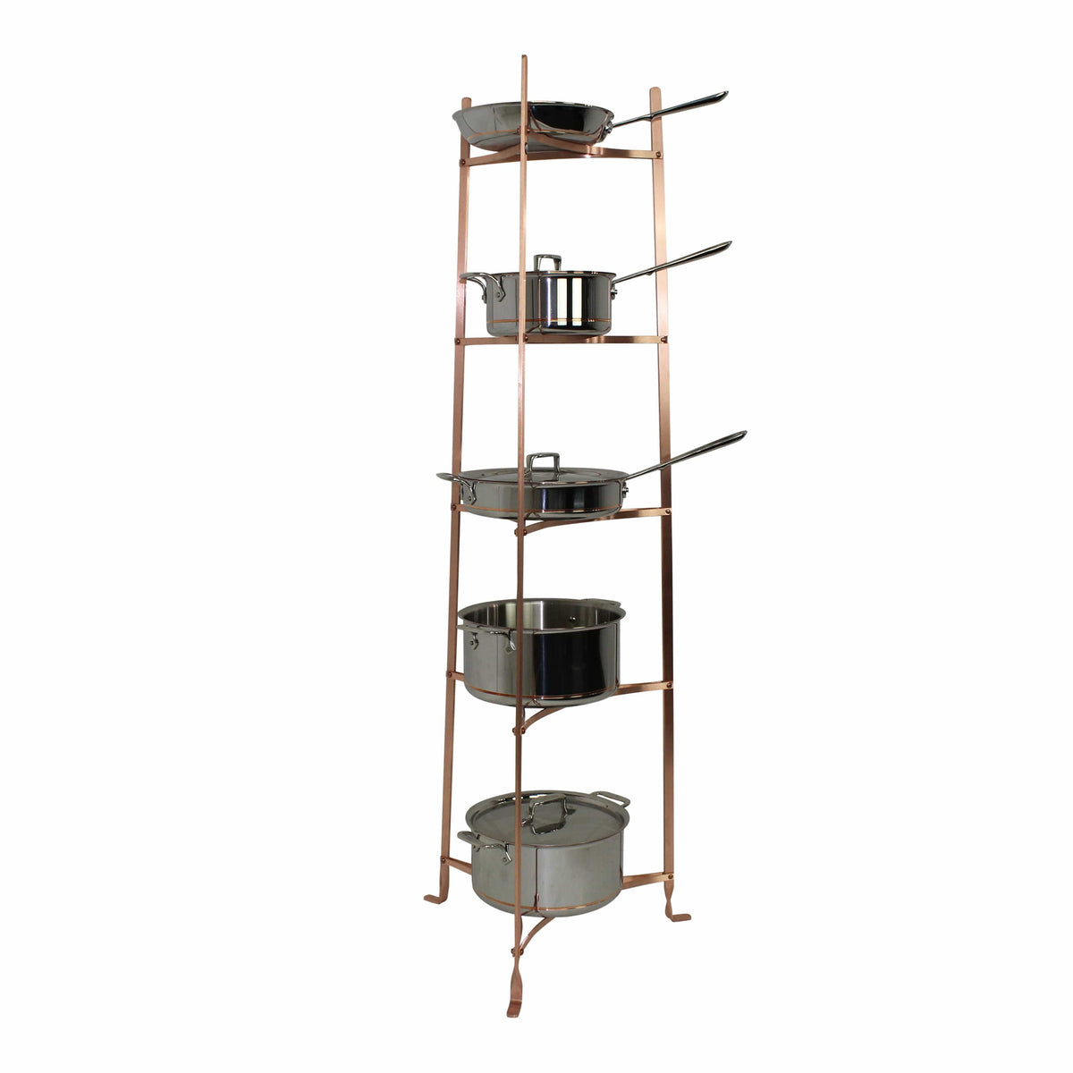Enclume Design Products Floor Brushed Copper / Without Boards 5-Tier Large Classic Cookware Stand with Boards
