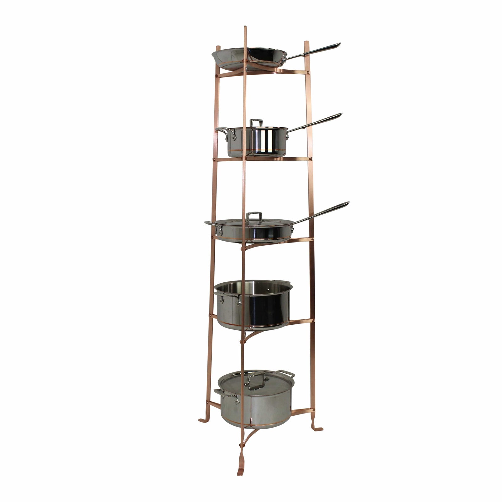 Enclume Design Products Floor Brushed Copper / Without Boards 5-Tier Large Classic Cookware Stand with Boards