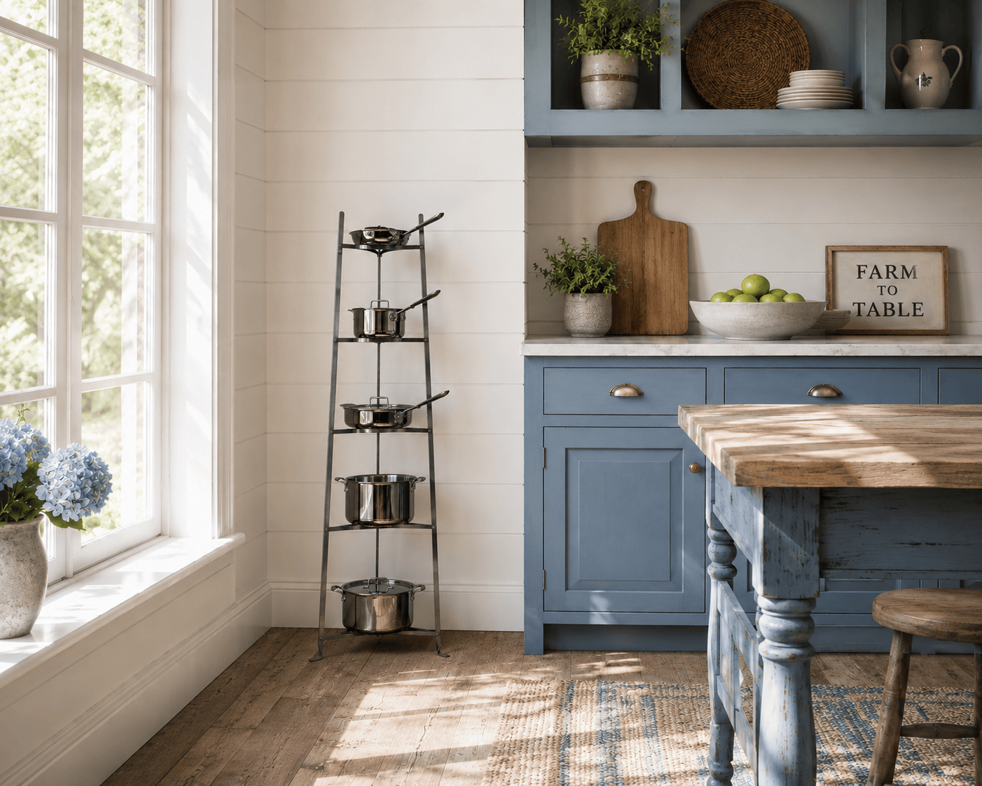 Enclume Design Products Floor Hammered Steel 5-Tier Large Classic Cookware Stand