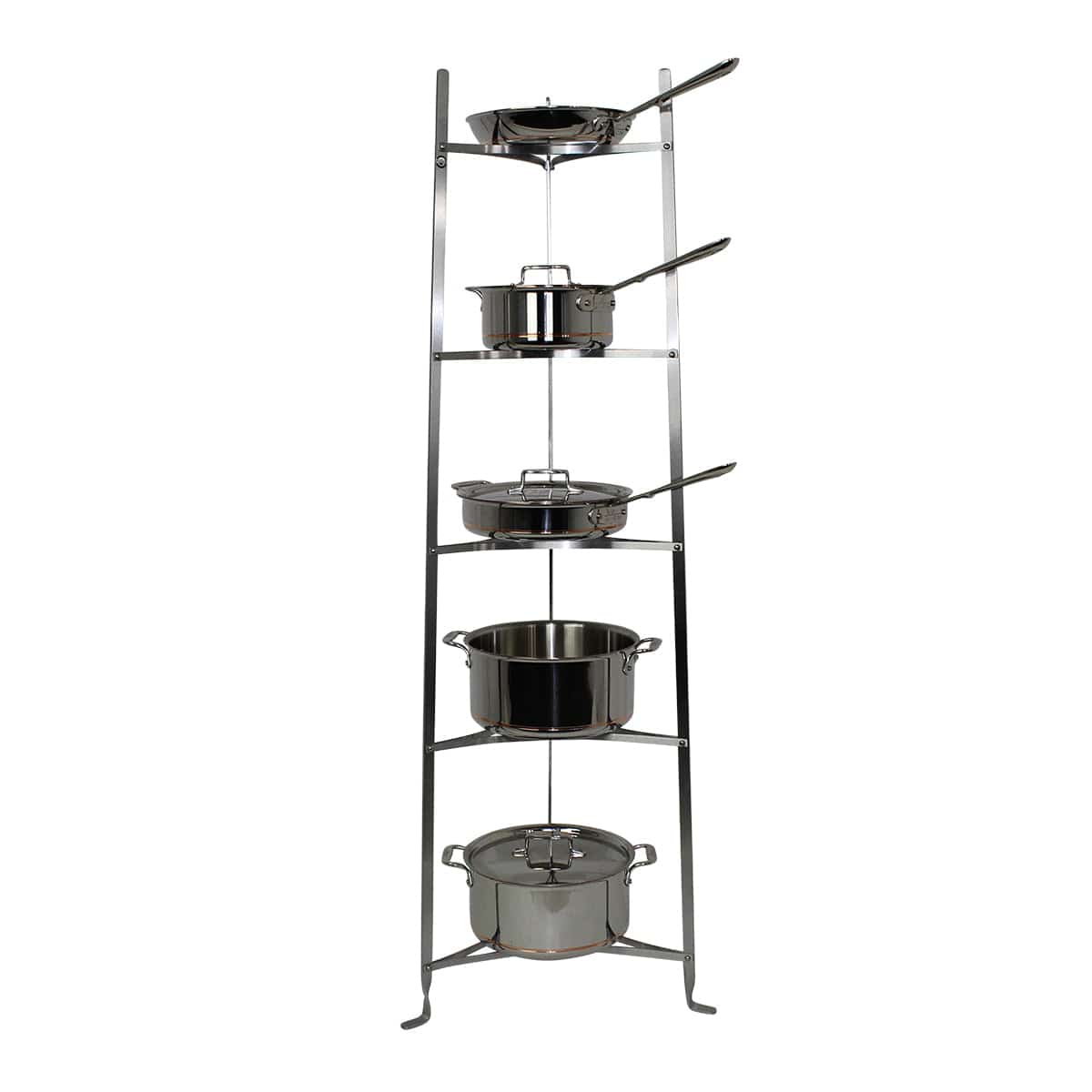 Enclume Design Products Floor Hammered Steel 5-Tier Large Classic Cookware Stand (Unassembled)