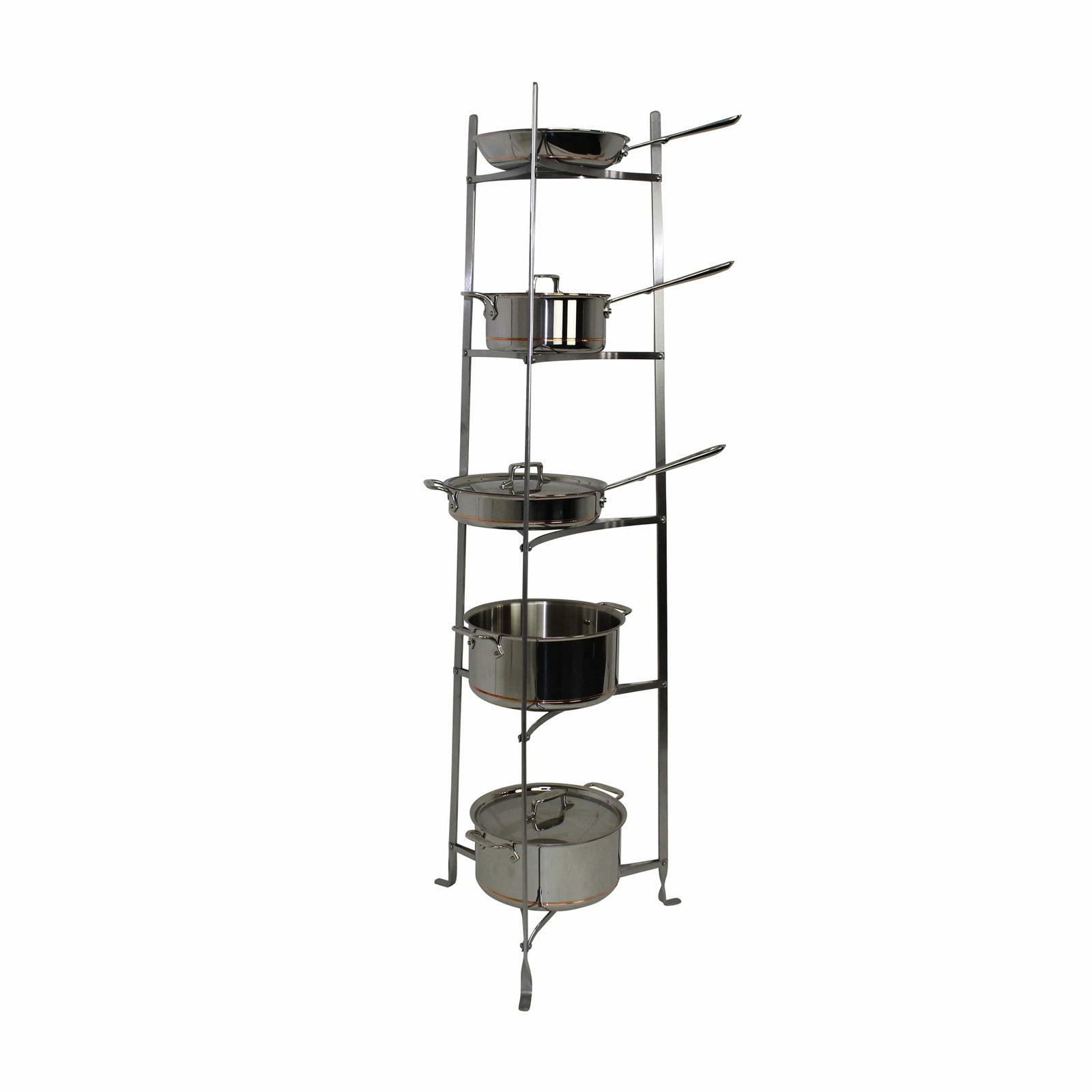Enclume Design Products Floor Hammered Steel / With Boards 5-Tier Large Classic Cookware Stand with Boards