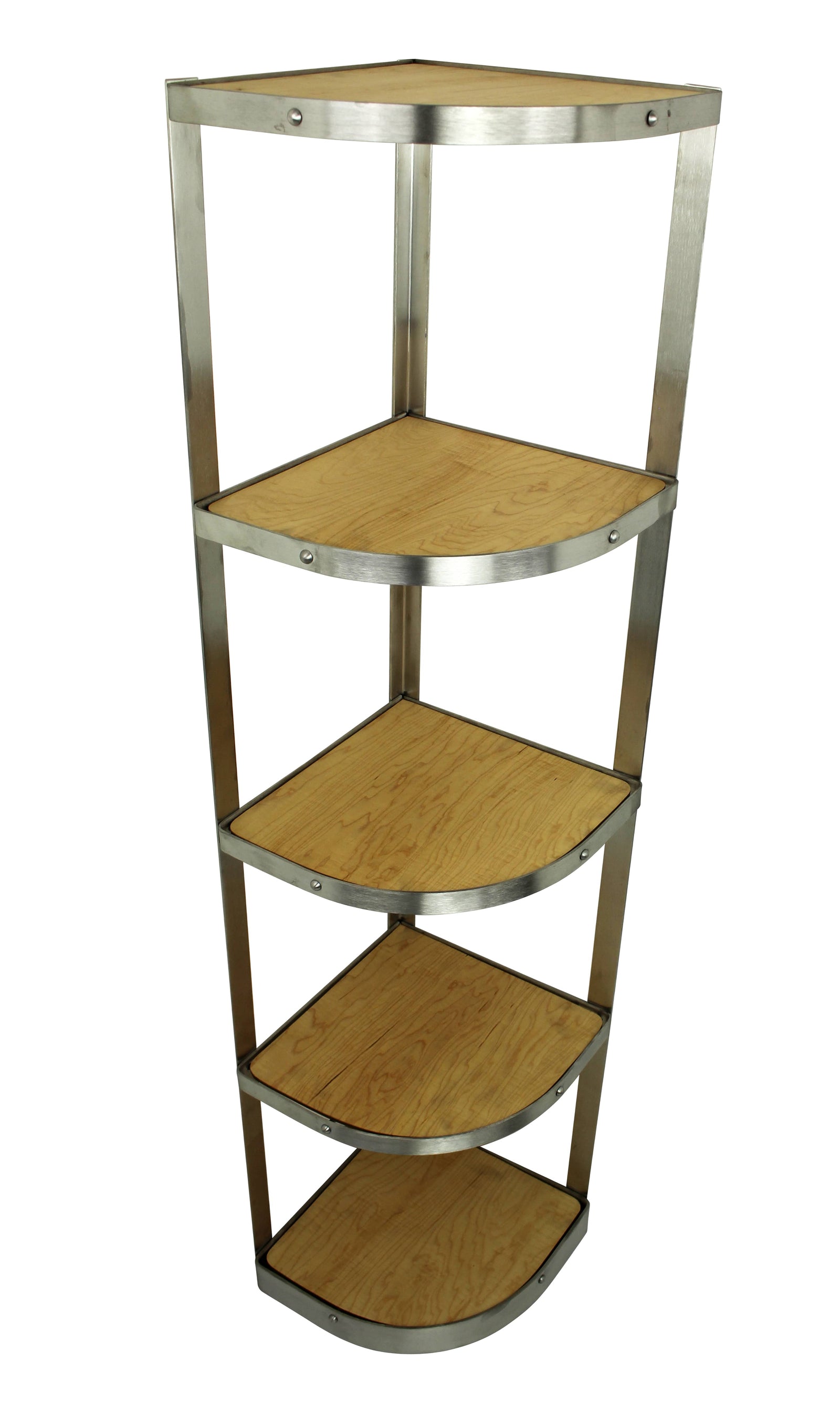 Enclume Design Products Floor Handcrafted 5 Tier Corner Stand Stainless Steel